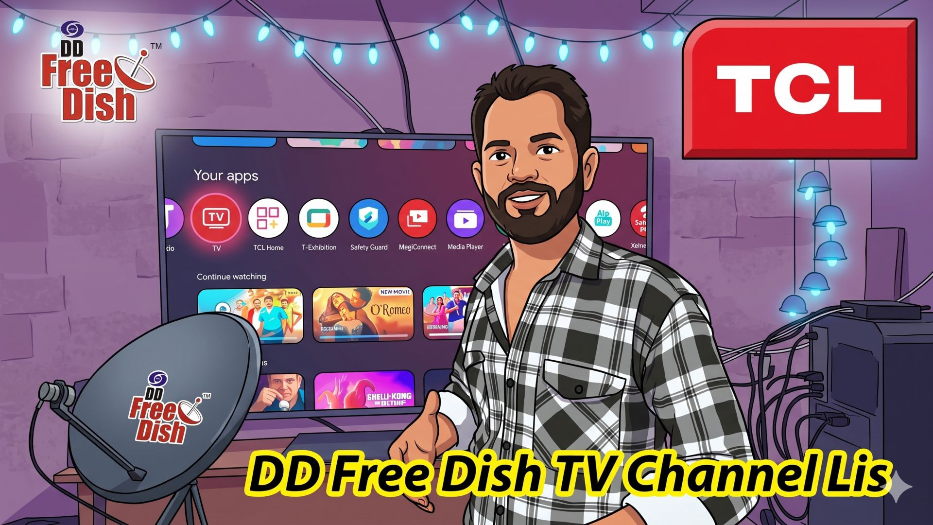 ⁣TCL स्मार्ट टीवी, विशेष रूप से Google TV पर, फ्री डिश चैनल कैसे सेट किए जाते हैं।