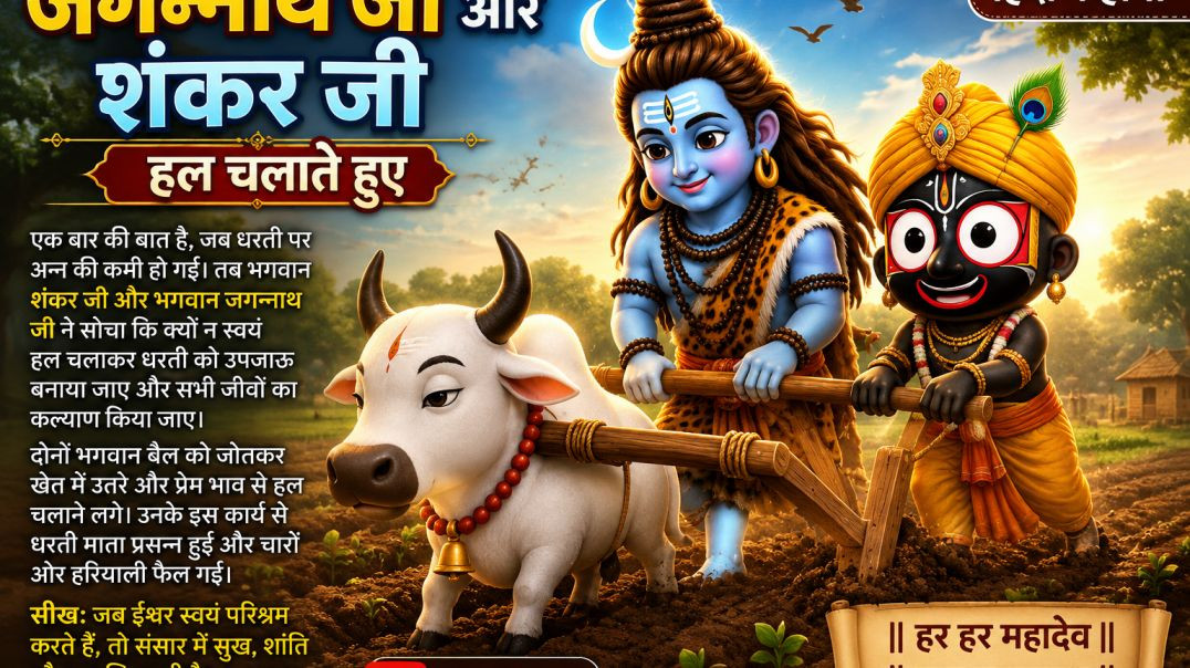 ⁣जगन्नाथ जी और शंकर जी हल चलाते हुए हिंदी कहानी अपना ट्यूब