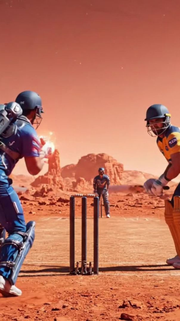 🙏Mars पर खेला गया Cricket मैच! 🏏🔥 एआई का कमाल! #shorts #cricket2050