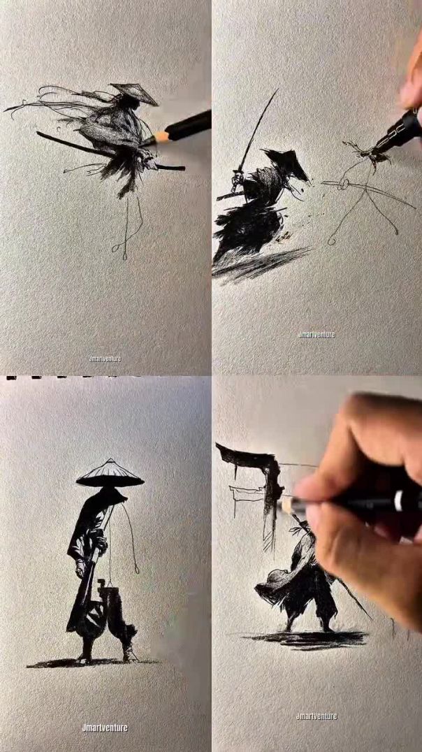 Drawing a Samurai Warrior in Seconds! | Ice Fhoenix iskin 26