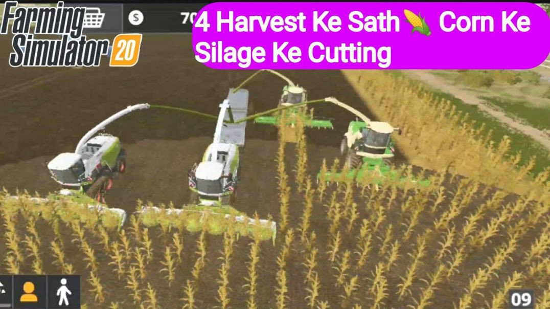 ⁣Farming Simulator 20 __ Corn Silage Harvesting with 4 Harvest __ Fs 20 Gameplay