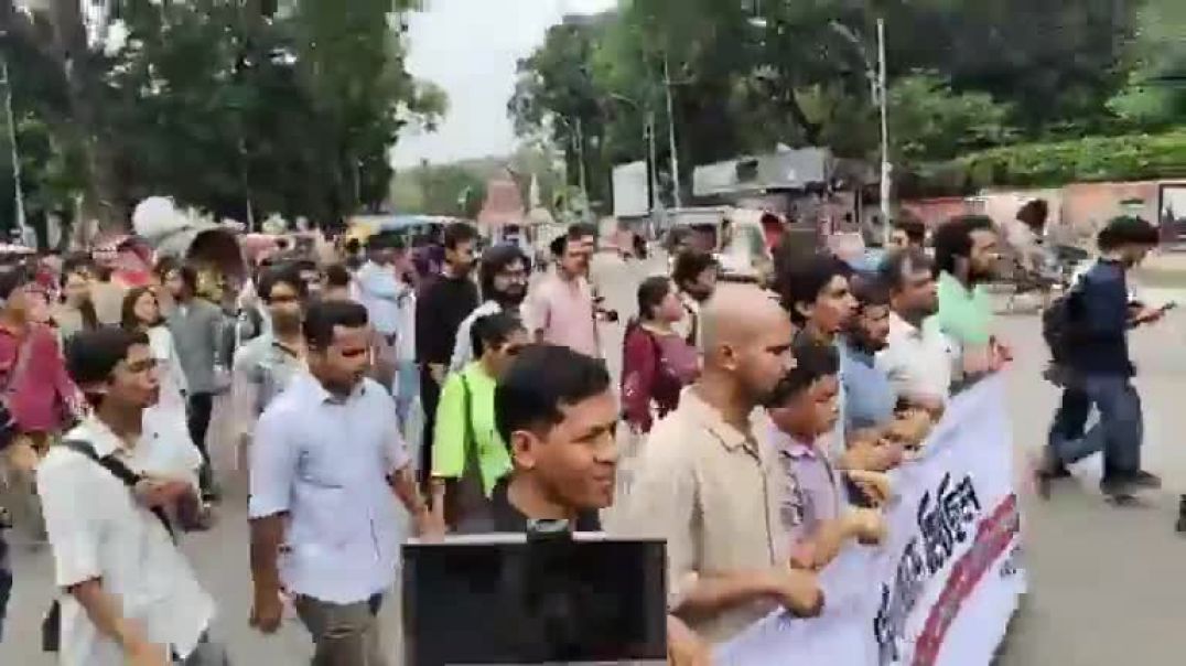 ⁣Democratic Students' Front protest against US Bangladesh Deal done under Md Yunus