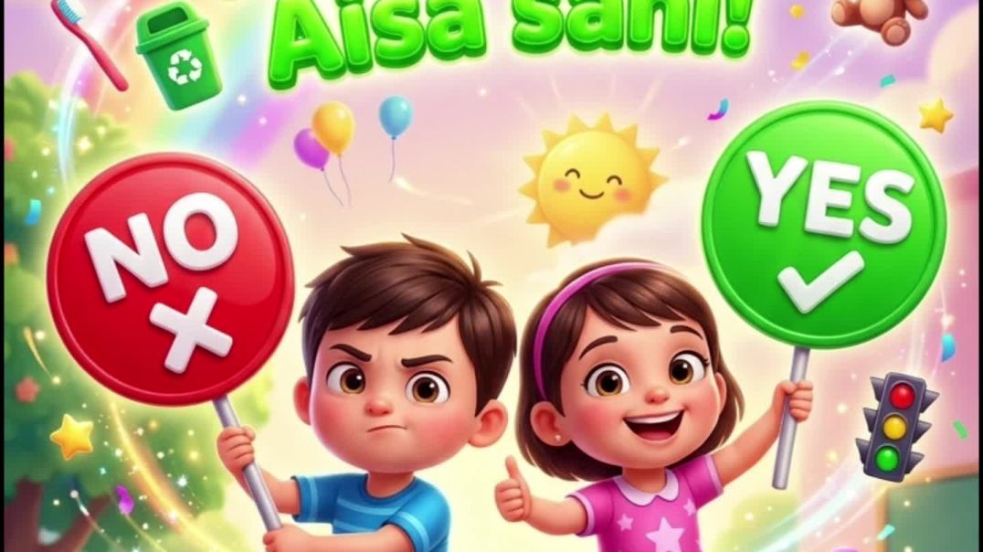 ⁣VN20260426_1No No Aisa Nahi 😄 | Yes Yes Ye Hai Sahi 👍 | Funny Hindi Kids Poem84147