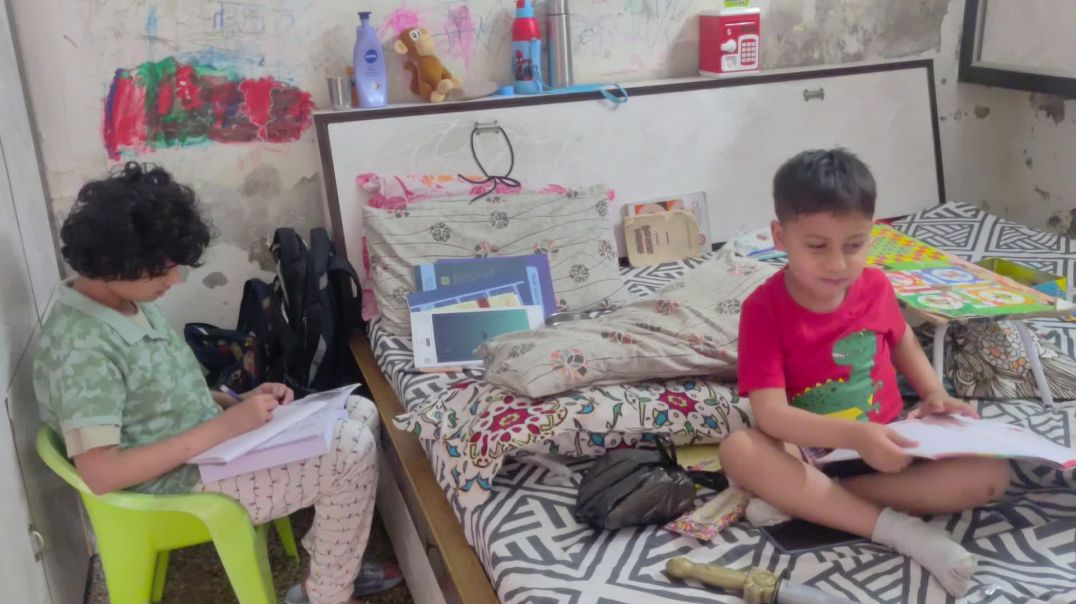 ⁣Baby Sleeping + Kids Studying = Pure Cuteness 💕