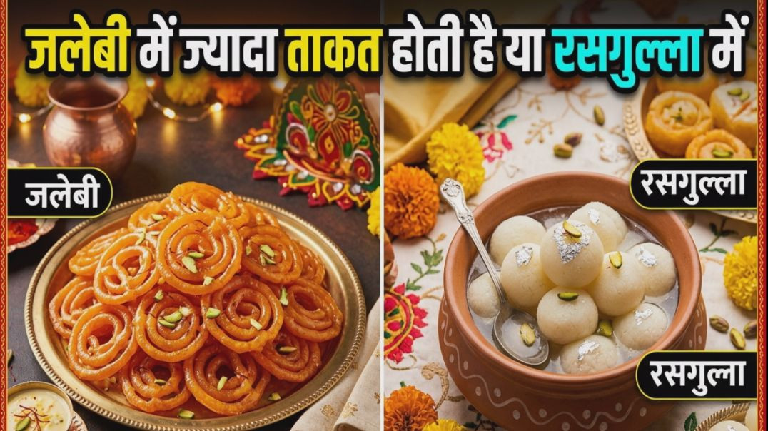 ⁣जलेबी में ज्यादा ताकत होती है या रसगुल्ला में?|🤔| Jalebi Vs Rasgulla Power #sweets #jalebi #[17855
