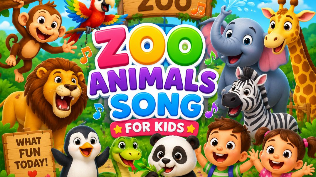 ⁣Zoo Animals Song for Kids  Fun Animal Nursery Rhyme 🐵🦁🐘🐼