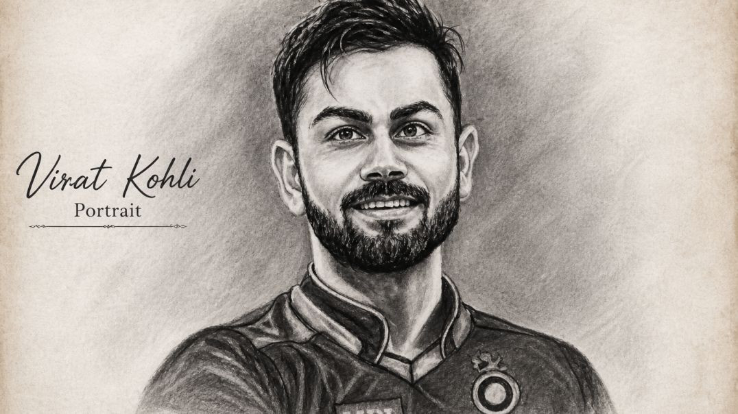 ⁣King Kohli Realistic Pencil Sketch 👑✏️