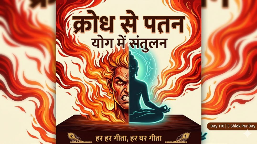 ⁣Day 110 | 5 Shlok Per Day | क्रोध, यज्ञ की शुद्धता, वर्ण-स्वभाव और योग का संतुलन
