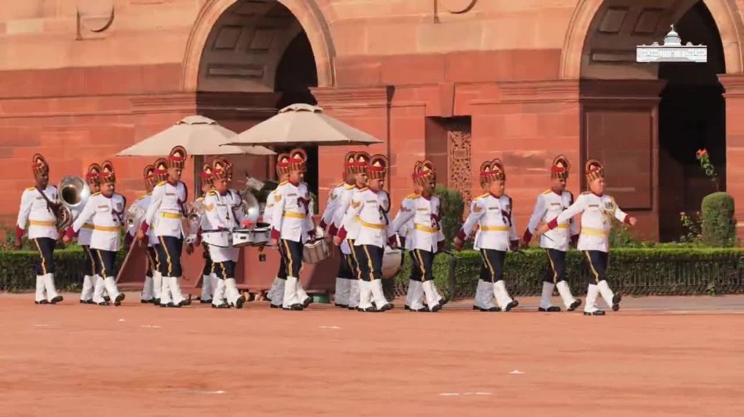 ⁣Change of Guard Ceremony at Rashtrapati Bhavan Stock