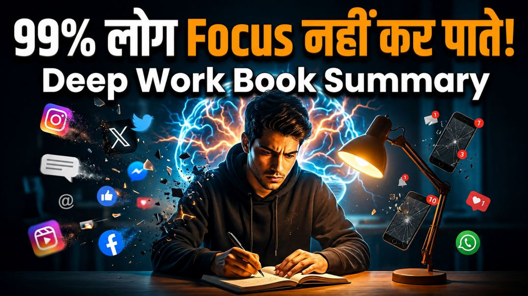 ⁣Deep Work by Cal Newport | Best Productivity Book Summary Hindi