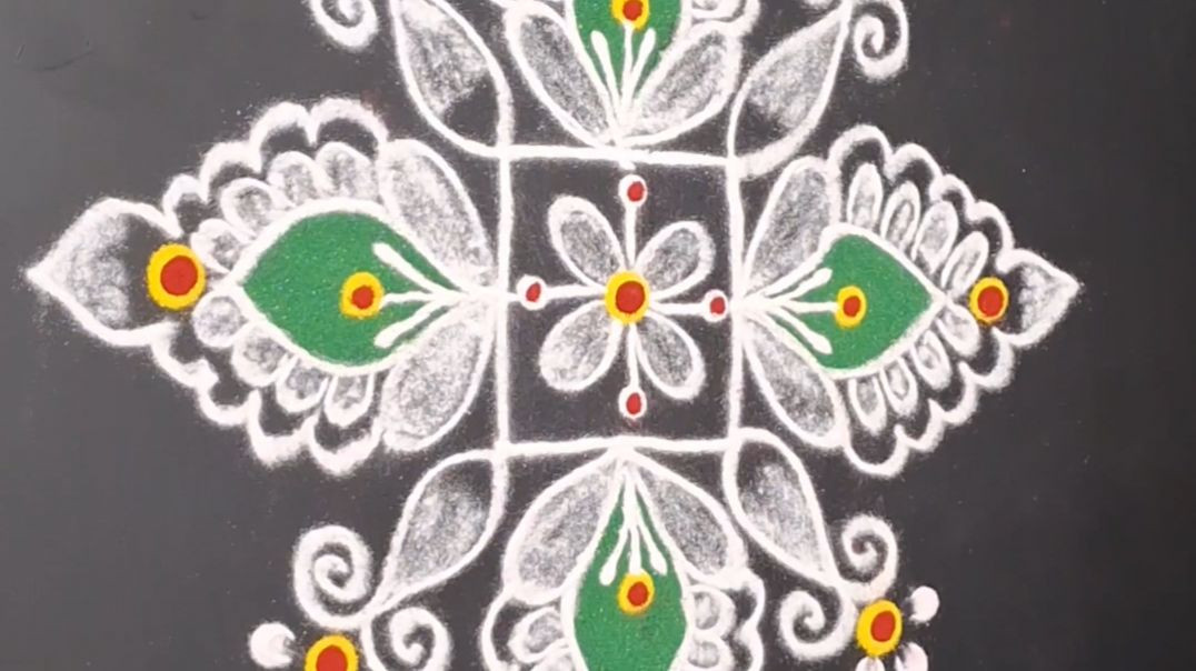 Beautiful Friday Muggulu ✨ Easy 4x4 Dots Rangoli Design #shorts