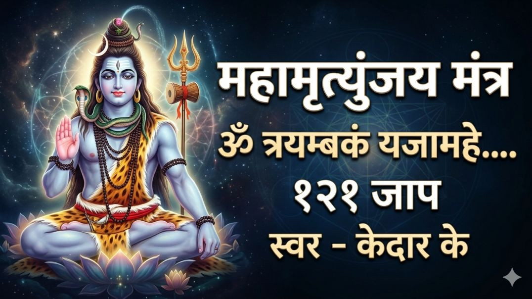 ⁣महामृत्युंजय मंत्र, ॐ त्र्यम्बकं यजामहे ..... (१२१ जाप) KedarVani Hindi, Maha Mrutyunjay Mantra
