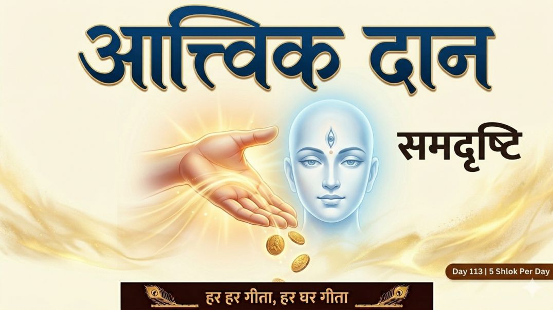 ⁣Day 113 | 5 Shlok Per Day | सात्त्विक दान, समदृष्टि, विराट-दर्शन और अनन्य भक्ति