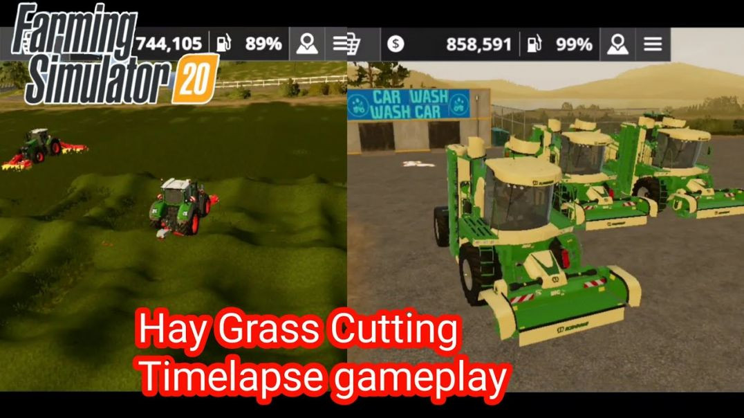 Farming Simulator 2020 Hay Grass Cutting Timelapse Gameplay __ FS 20