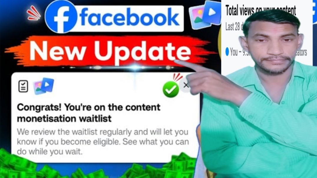 ⁣Facebook Content Monetization New Update 🤑 Congrats! You're on the content monetization waitlis