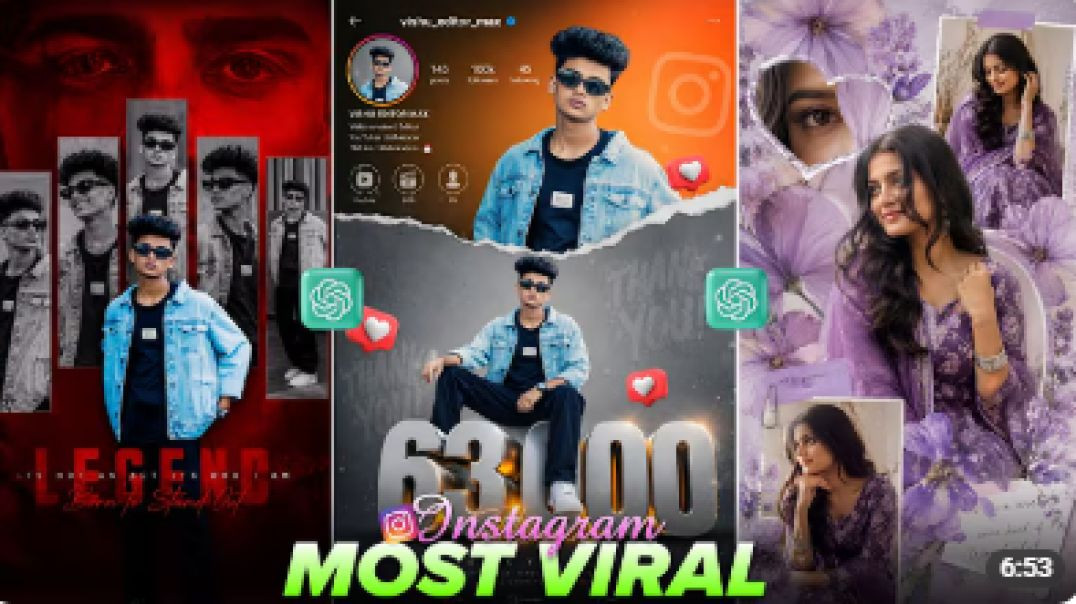 ⁣Instagram Trending Aesthetic AI Photo Editing Prompt | ChatGPT Viral Collage Photo Tutorial ✨