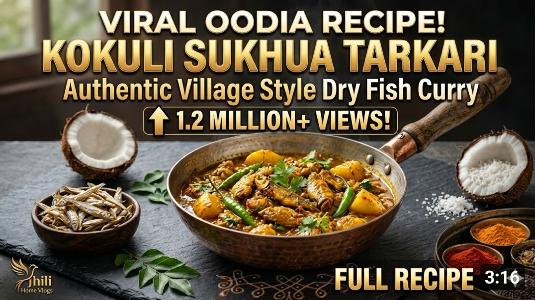 ⁣Kokuli Sukhua Tarkari Recipe | Authentic Village Style Dry Fish Curry | କୋକୁଲି ଶୁଖୁଆ ତରକାରୀ