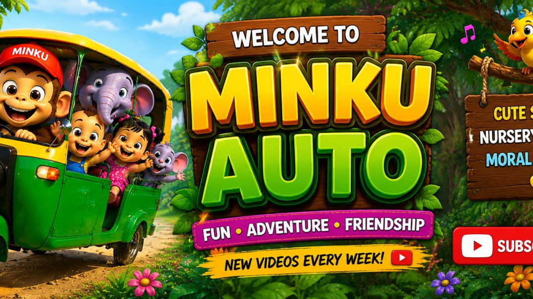 ⁣Cute monkey Minku ki मजेदार jungle adventure story. Full cartoon video for kids. Like, Share & S