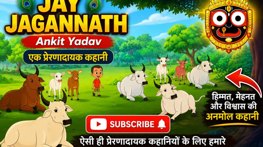⁣🚩 जय जगन्नाथ 🚩 ✨ एक प्रेरणादायक कहानी ✨ 🐄 गायों के बीच पलने वाले बच्चे की अनोखी कहानी! 🐄 👉 हिम्मत, म