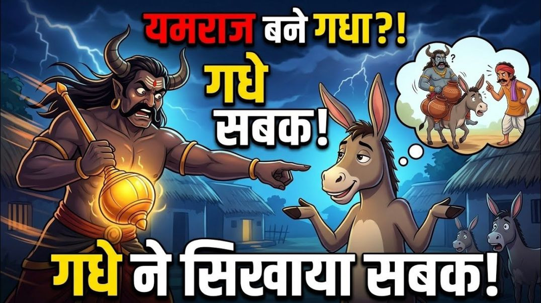 ⁣🐴😱 चतुर गधा ने यमराज को सिखाया जीवन का सबसे बड़ा सबक! | Emotional Hindi Moral Story
