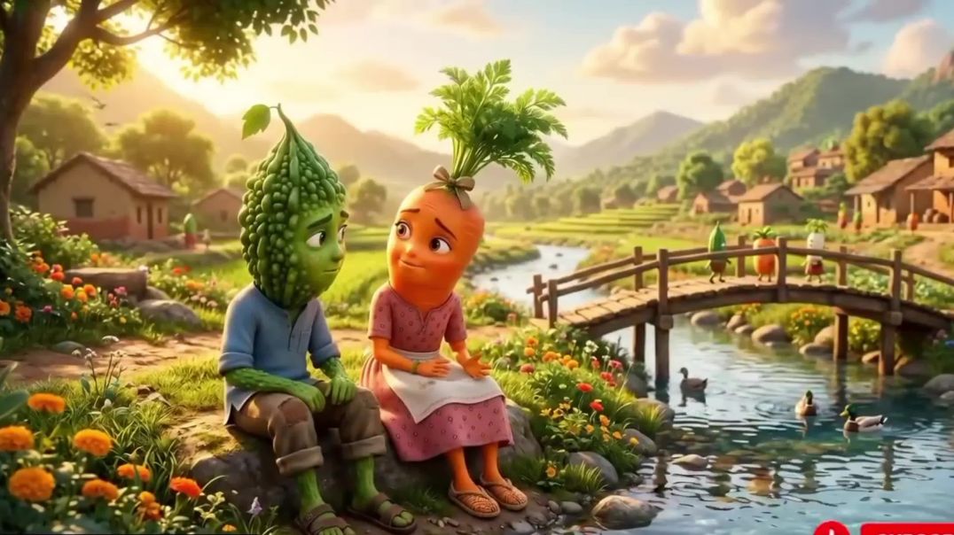 ⁣गाजर ने करेला को प्यार में धोखा दिया 😢 | Vegetable Cartoon Story | Sabji Cartoon Story