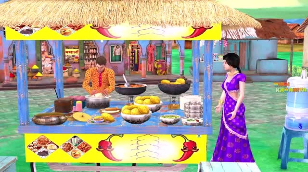 ⁣Chole_Bhature_Famous_Indian_Street_Food_Tasty_Chole_Bhature_Comedy_Hindi_Kahaniya_Moral_Stories(360p
