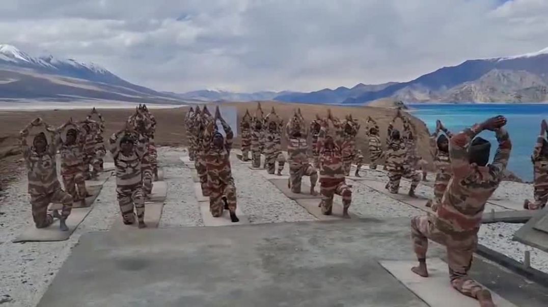 ⁣47th Battalion of Indo-Tibetan Border Police celebrate International Yoga Day on the banks of Pa