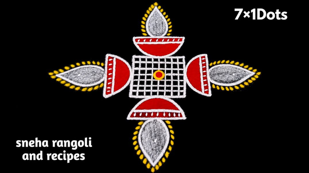 ⁣🪔 Easy Festive Diya Rangoli Step-by-Step | Simple Diya Muggulu on Apna Tube ✨