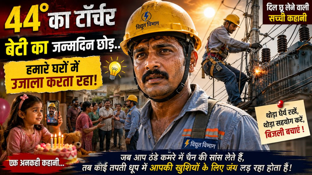 ⁣44 डिग्री का टॉर्चर | बिजली कर्मियों की अनकही कहानी | दिल छू लेने वाली प्रेरणादायक हिंदी कहानी | Nik