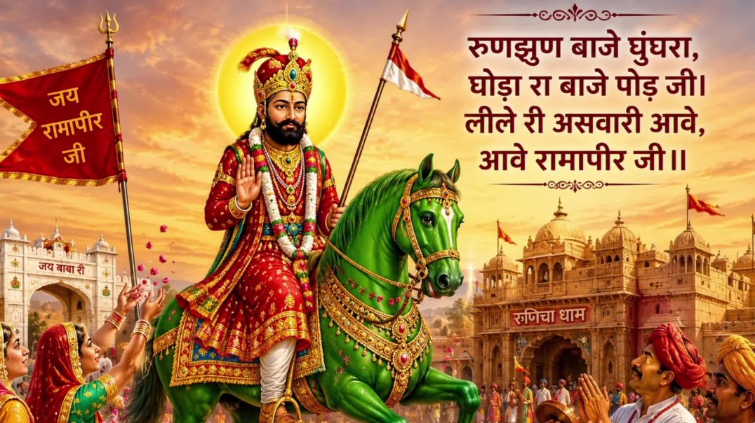 रुणझुण बाजे घुंघरा, <br>घोड़ा रा बाजे पोड़ जी  रामदेव जी भजन