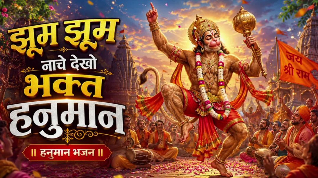 ⁣झूम झूम नाचे देखो भक्त हनुमान भजन