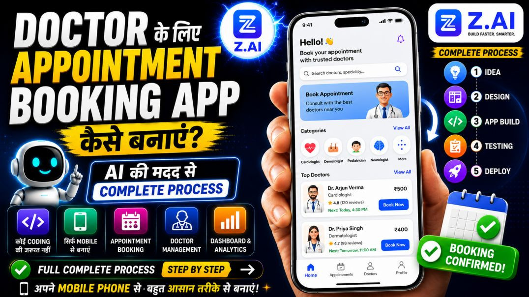 ⁣AI ki madad se doctor booking app kaise banaen mobile se