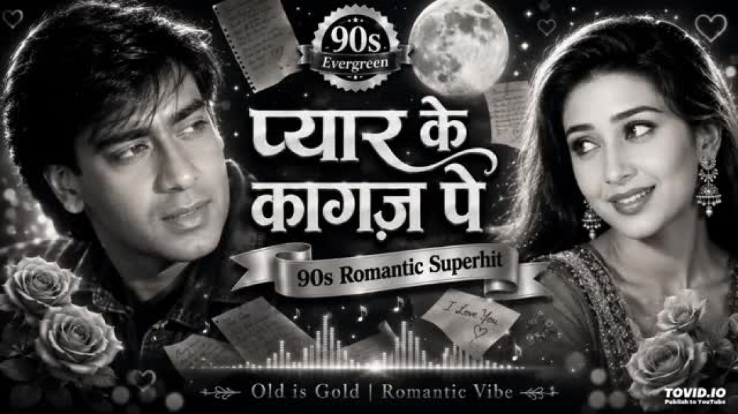 ⁣Pyar Ke Kagaz Pe 💖 _ Ajay Devgn &amp;amp; Karisma Kapoor _ Romantic 90_s Love Song