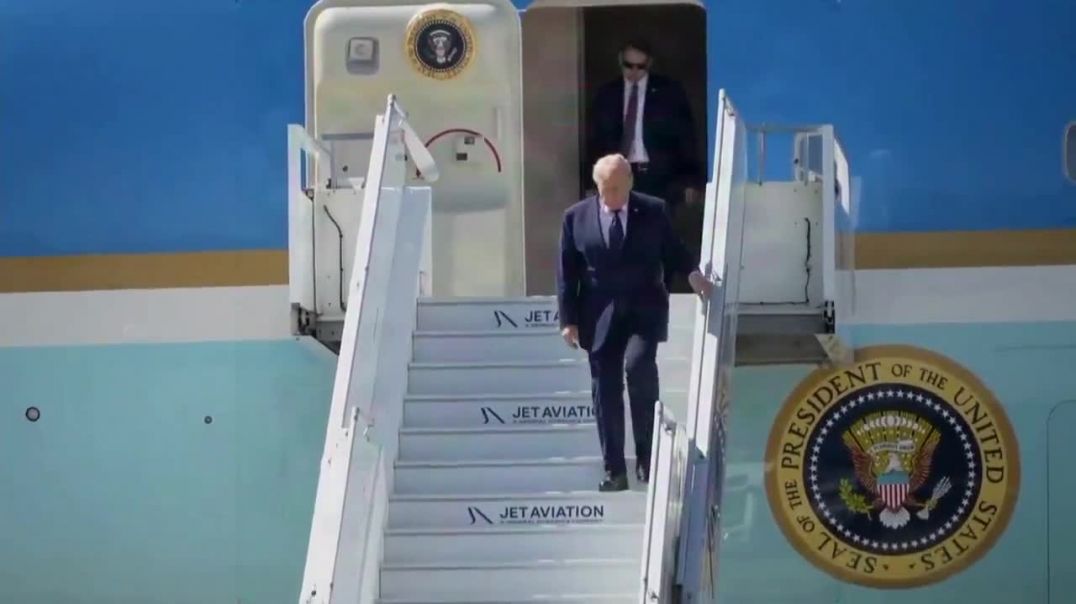 ⁣Trump Lands At Geneva Airport For G7 Meeting