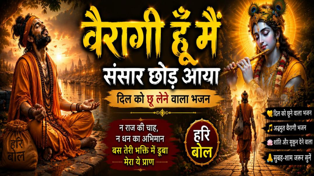 ⁣वैरागी हूँ मैं, संसार छोड़ आया 🙏 दिल को छू लेनेवाला वैरागी भजन