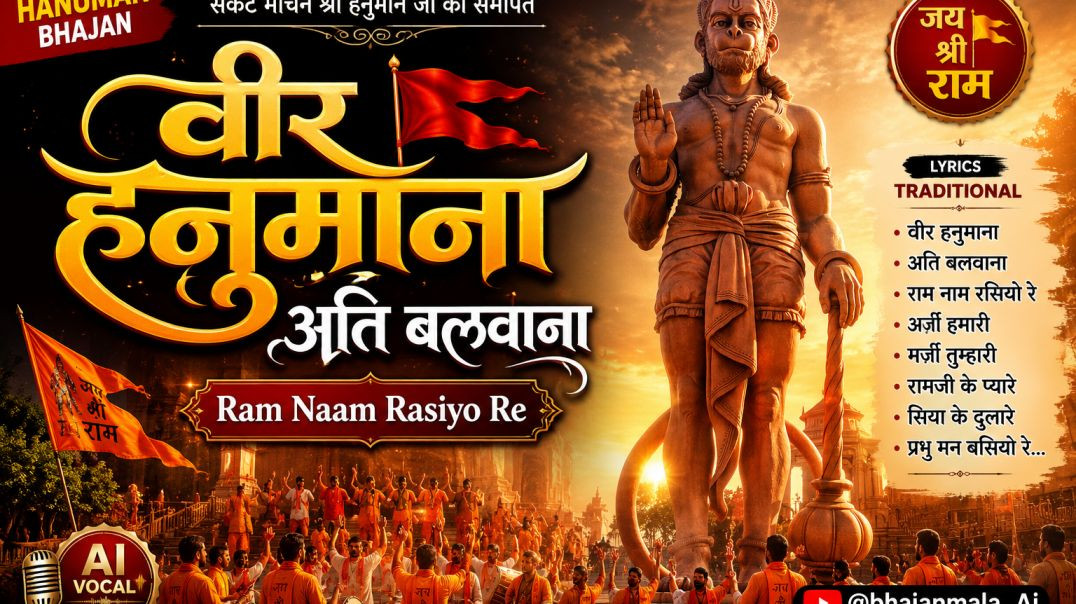 ⁣⁣वीर हनुमाना अति बलवाना 🚩 | Ram Naam Rasiyo Re | Superhit Hanuman Bhajan |  @BhajanMala_AI