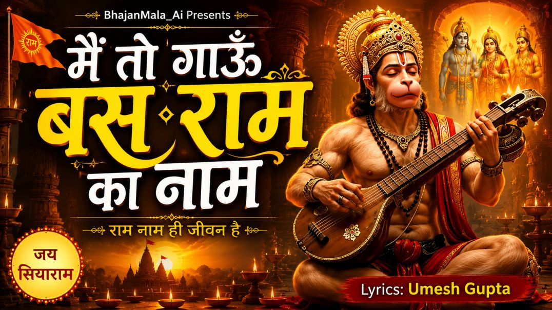 ⁣⁣मैं तो गाऊँ बस राम का नाम  Ram Hanuman Bhajan 2026  Jai Siya Ram  Peaceful Devotional Song