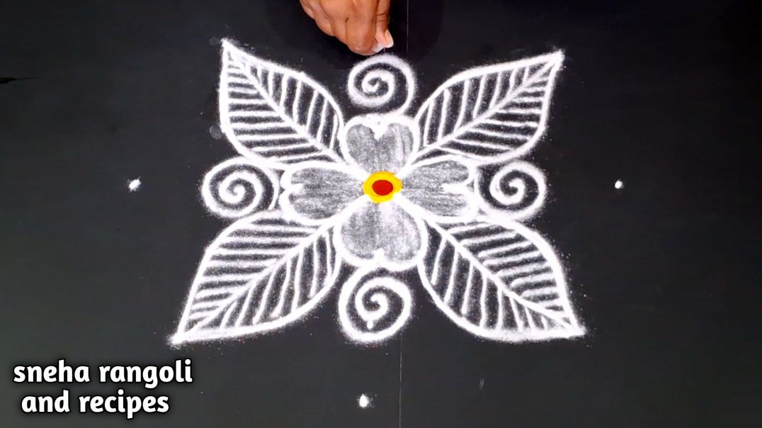 ⁣Beautiful Flower Rangoli Design 🌸 Easy & Simple Rangoli Tutorial for Beginners