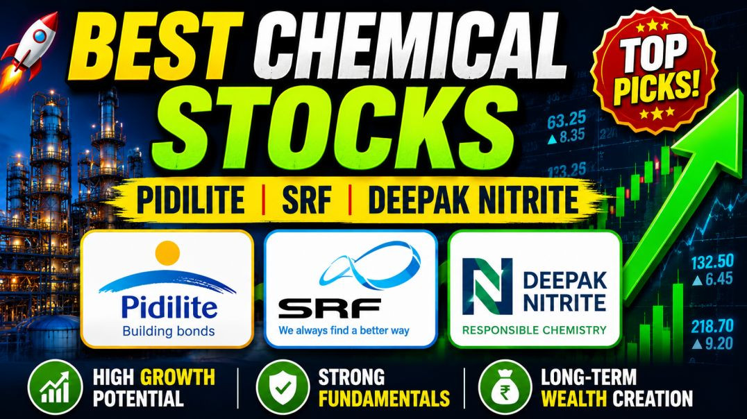 ⁣BEST CHEMICAL STOCKS🔮PIDILITE🔴SRF🔷️DEEPAK NITRITE✔STOCK MARKET