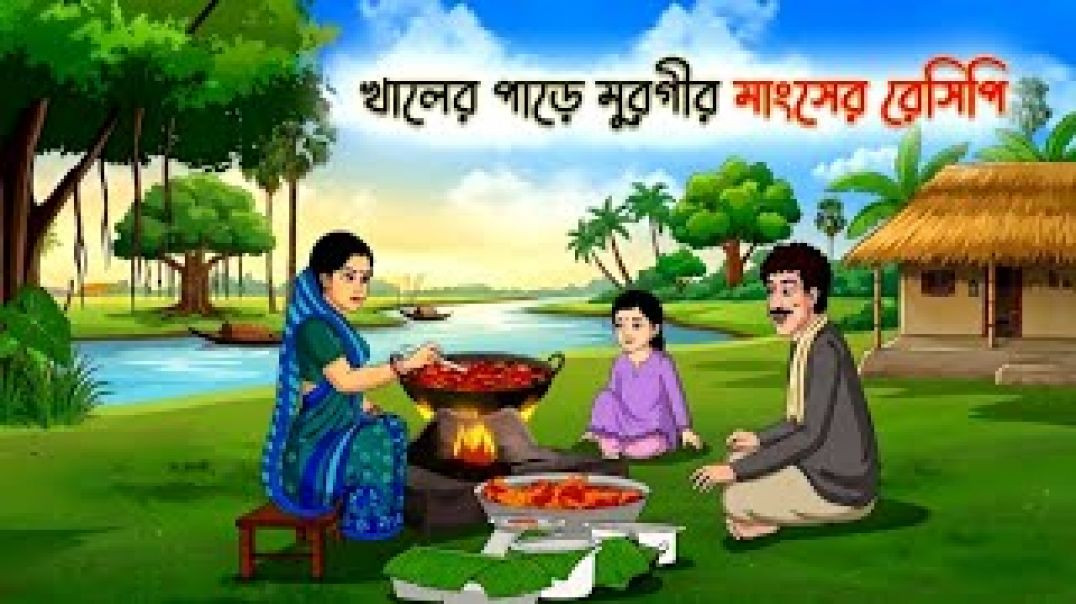 ⁣খালের পাড়ে মুরগীর মাংসের রেসিপি | Bangla Moral Story Cartoon | ঠাকুমার ঝুলি