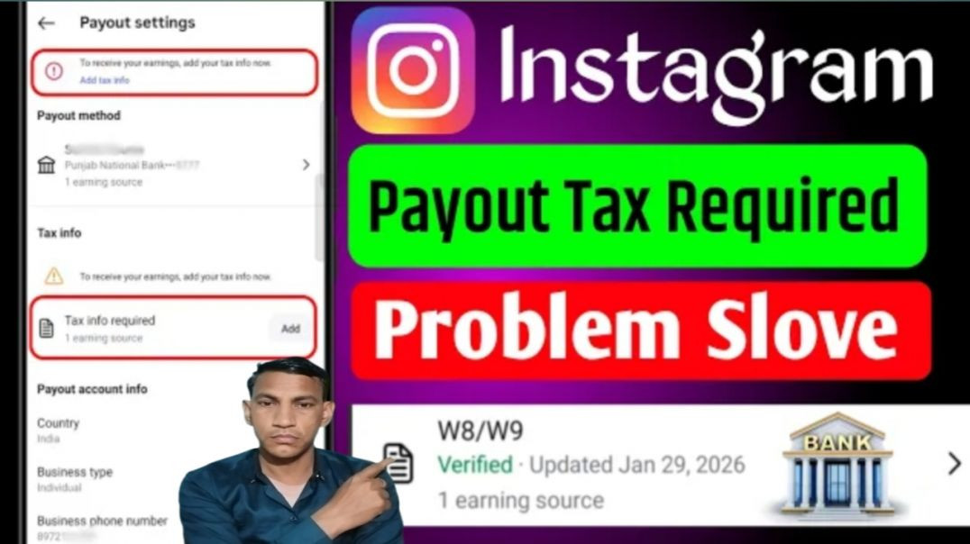 Instagram Payout Tax Info Setup | Instagram Payout tax info Required | Insta Payout Tax Info Setup