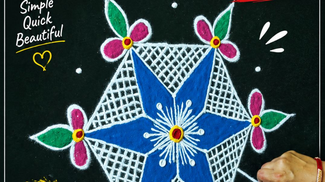 ⁣Easy & Beautiful Rangoli Design 🌸✨ #shorts #viralshorts
