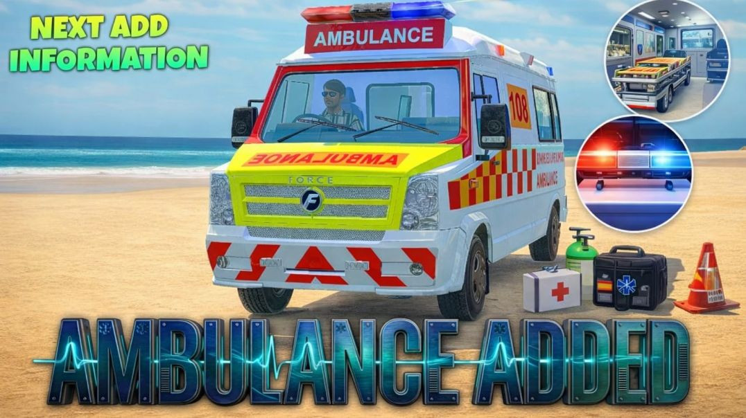 ⁣Ambulance Added In Indian Vehicles Simulator 3d