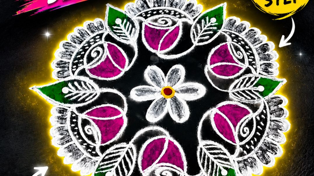 ⁣🌼 New Rangoli Design 2026 😍 Easy & Beautiful Floor Art ✨ #shorts
