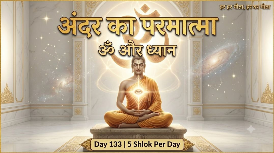 ⁣Day 133 | 5 Shlok Per Day | परमात्मा का स्वरूप, ध्यान का आसन, उपासना की भिन्नताएँ  #jagatkasaar