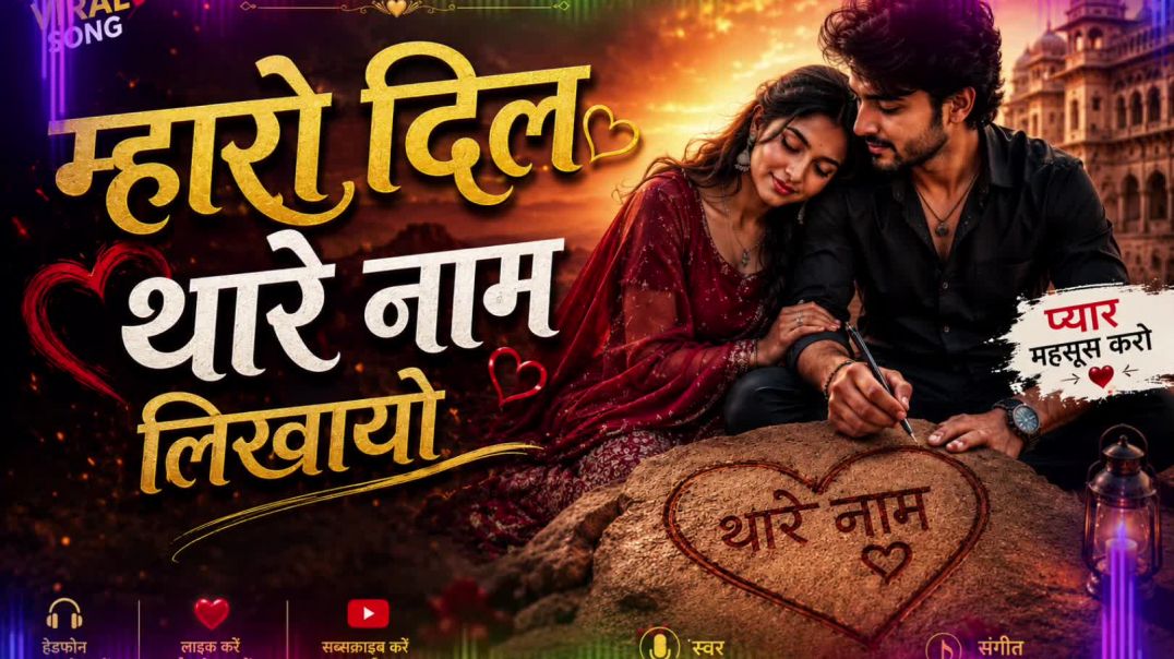 ⁣म्हारो दिल थारे नाम लिखायो ❤️ | New Rajasthani Romantic Song 2026 | Love Song | DJ Remix