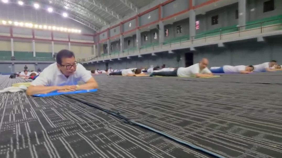 ⁣Arunachal Pradesh Dy CM Chowna Mein participates in International Yoga Day celebration in Itanag