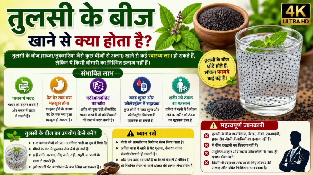 ⁣Helth GK|medicine GK|Indian GK video|तुलसी के बीज खाने से क्या होता है