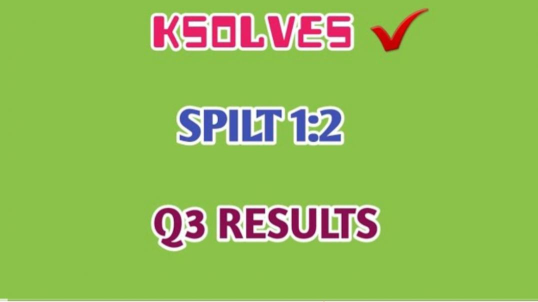 ⁣KSOLVES Q3 RESULTS 2025💥KSOLVES🔴Q3 RESULTS 2025⭕SPLIT 1_2 @ STOCK MARKET PLANNER