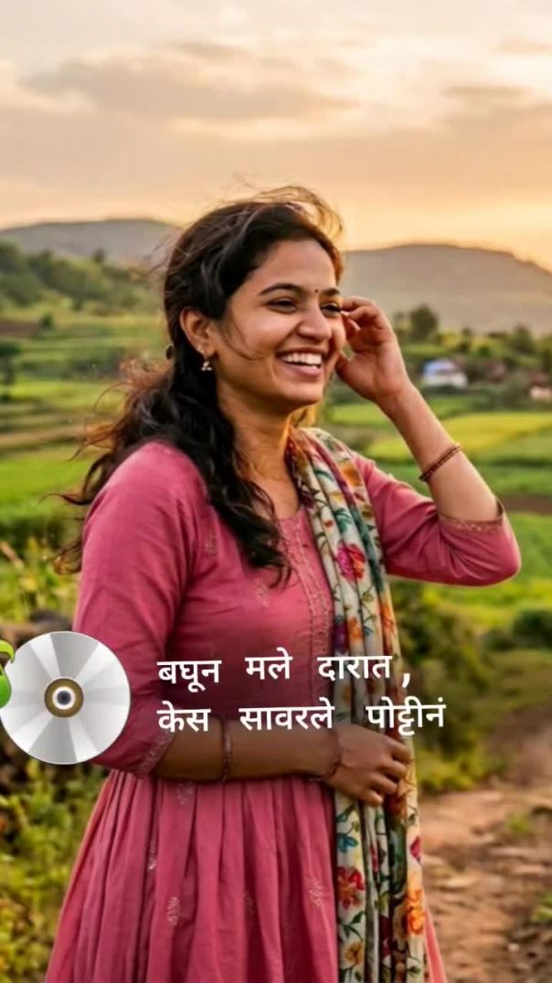 बघून मले दारात, केस सावरले पोट्टीनं